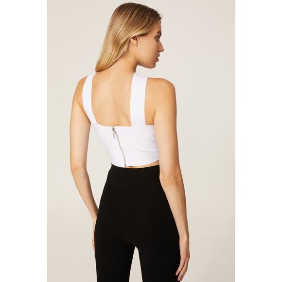 Herve by Herve Leger White Bandage Crisscross Sleeveless Crop Top Size Small - Picture 4 of 14